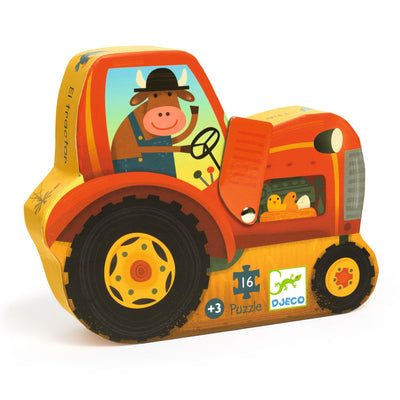 Djeco- Jigsaw Puzzle, 16 Pieces -The Tractor -Swanky Boutique Malta