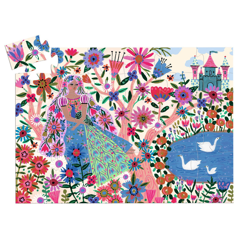 Jigsaw Puzzle, 36 Pieces - The Princess & Her Peacock (4+ Years)