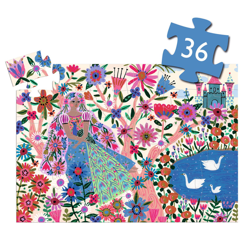 Jigsaw Puzzle, 36 Pieces - The Princess & Her Peacock (4+ Years)