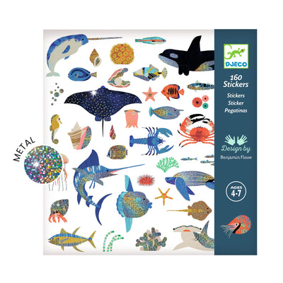 Djeco- Sticker Sheets ,160 Stickers -Ocean- Swanky Boutique Malta 