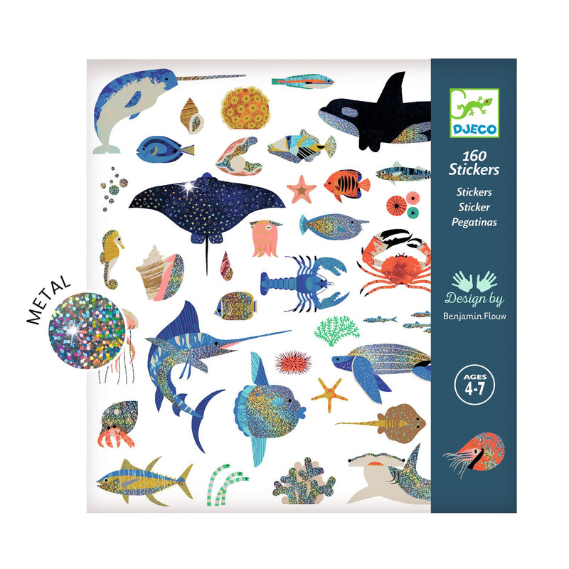 Djeco- Sticker Sheets ,160 Stickers -Ocean- Swanky Boutique Malta 