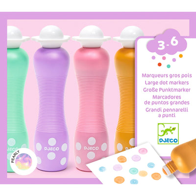 Djeco- Chunky Foam Markers, Ultra Washable- 4 Pack- Pearly -Swanky Boutique Malta