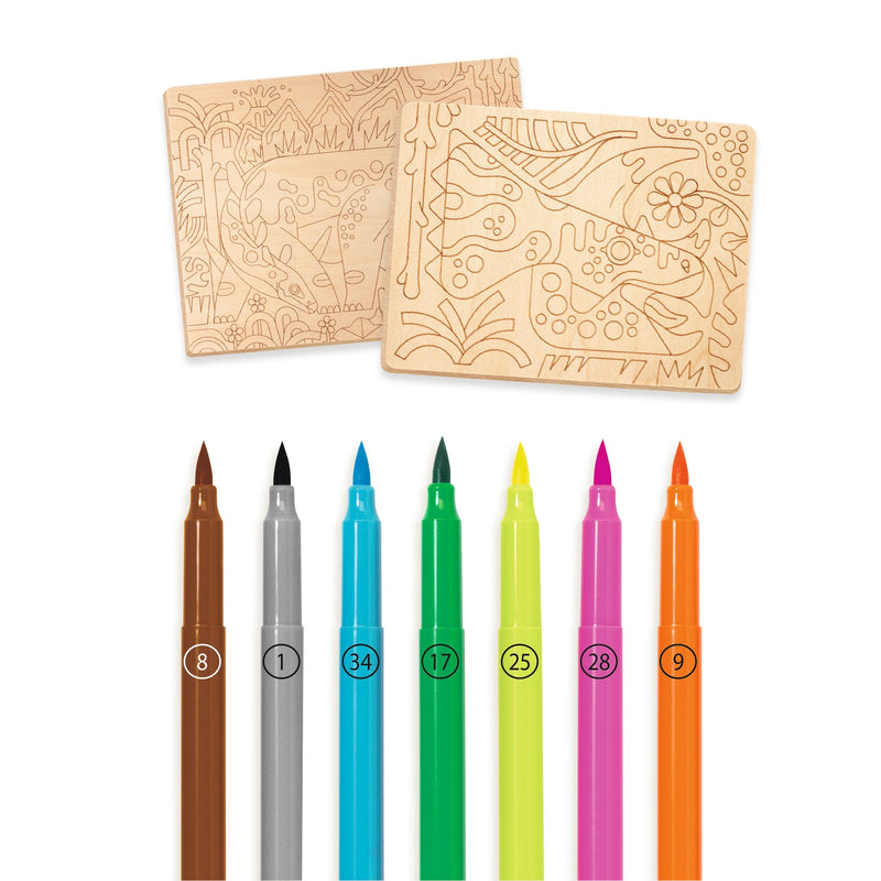 Djeco Colouring on Wood - Dino World  - Swanky Boutique Malta 