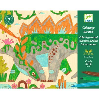Djeco Colouring on Wood - Dino World  - Swanky Boutique Malta 