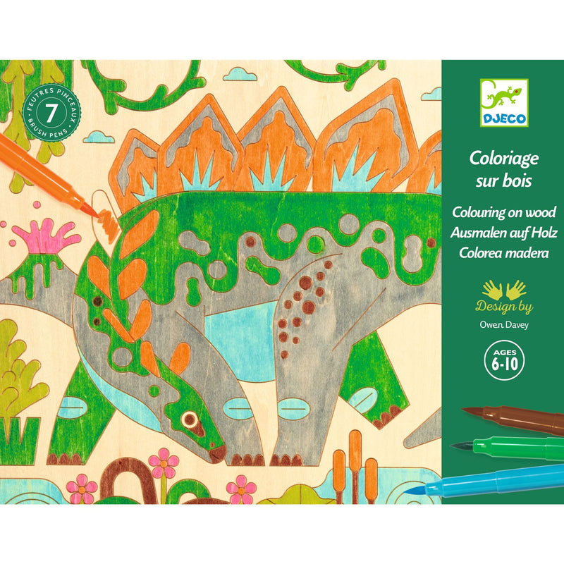 Djeco Colouring on Wood - Dino World  - Swanky Boutique Malta 