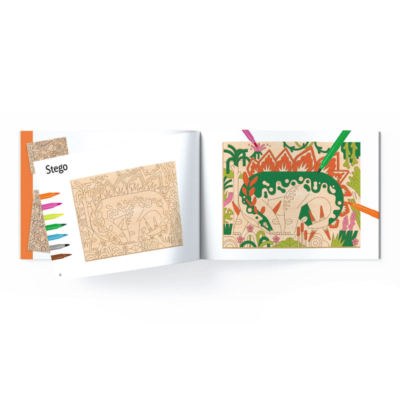 Djeco Colouring on Wood - Dino World  - Swanky Boutique Malta 