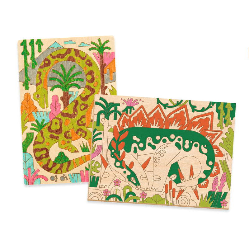 Djeco Colouring on Wood - Dino World  - Swanky Boutique Malta 