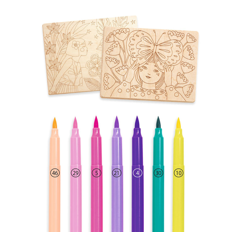 Djeco Colouring on Wood - Sweet Girls  - Swanky Boutique Malta