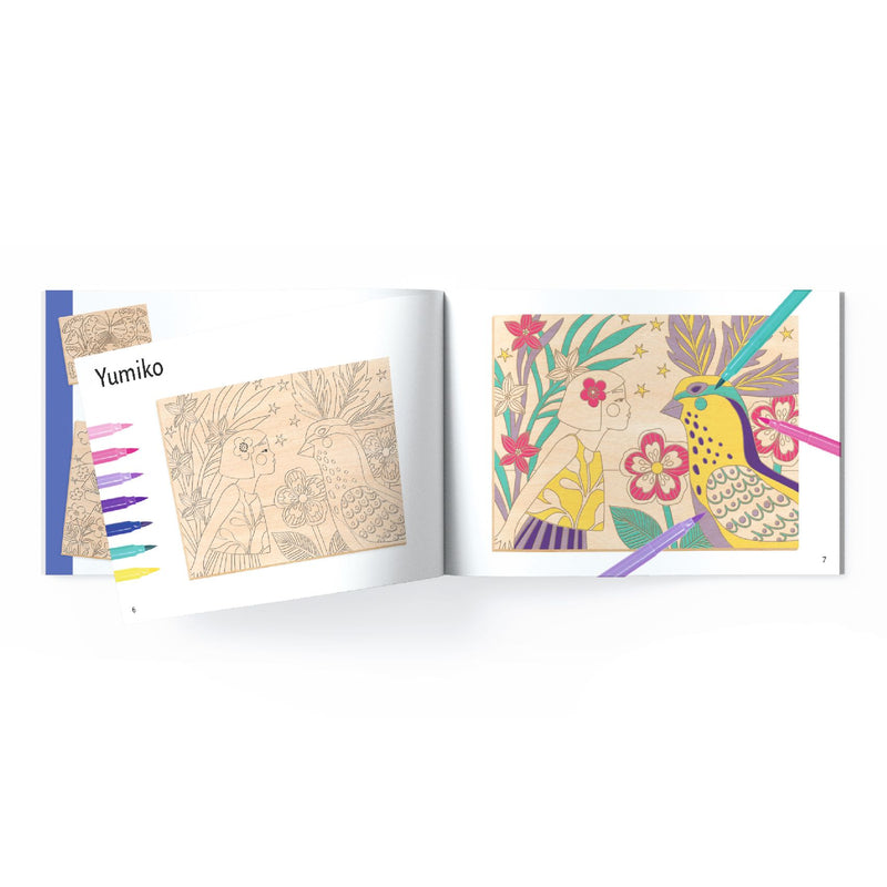 Djeco Colouring on Wood - Sweet Girls  - Swanky Boutique Malta