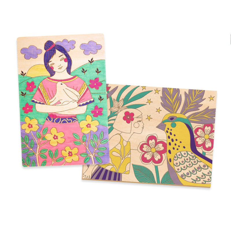 Djeco Colouring on Wood - Sweet Girls  - Swanky Boutique Malta