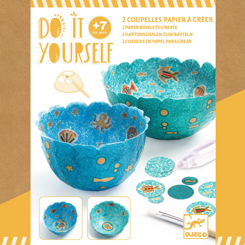 Creative Activity Kit, Do It Yourself Paper Bowls - In the Sea