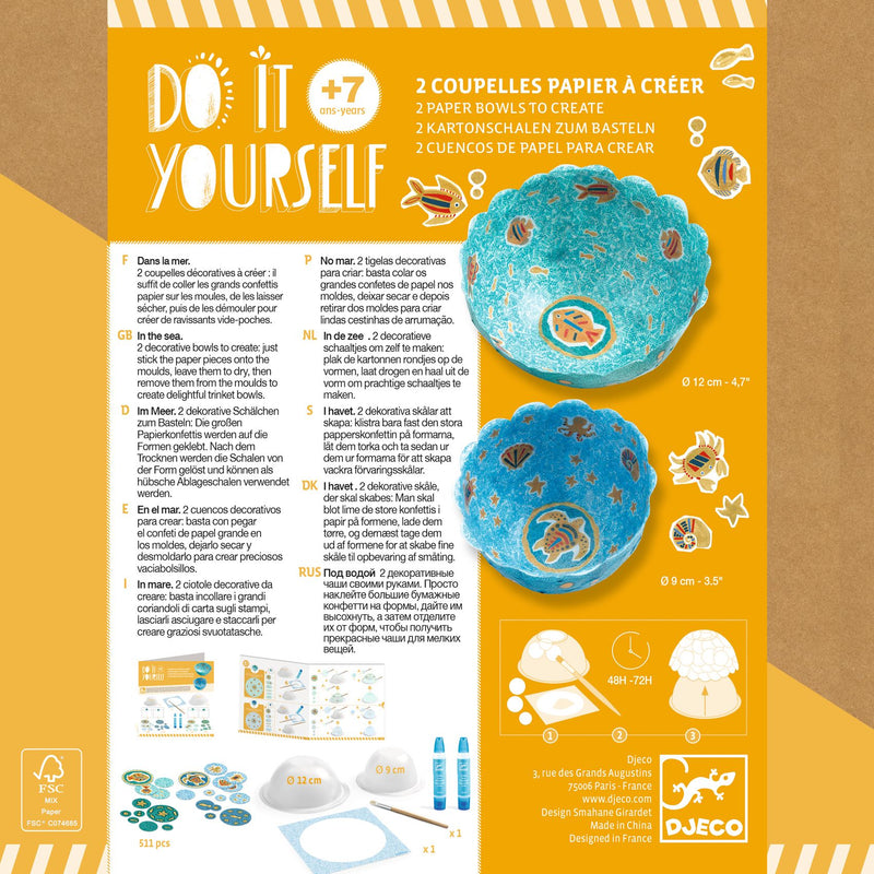 Creative Activity Kit, Do It Yourself Paper Bowls - In the Sea