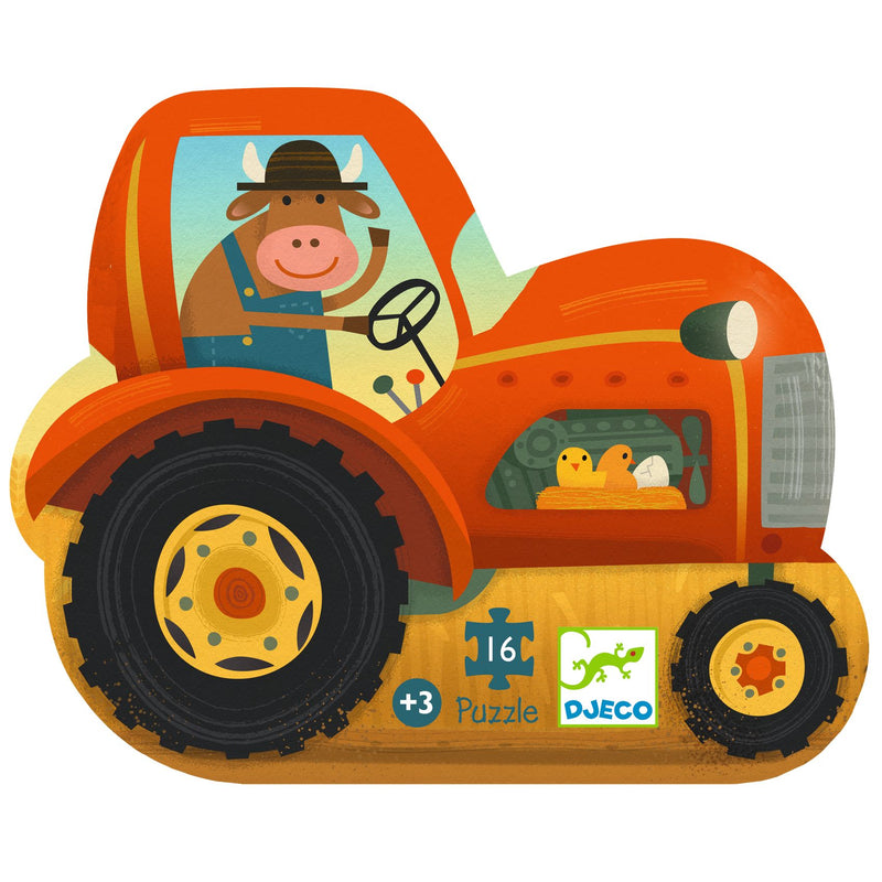 Djeco- Jigsaw Puzzle, 16 Pieces -The Tractor -Swanky Boutique Malta