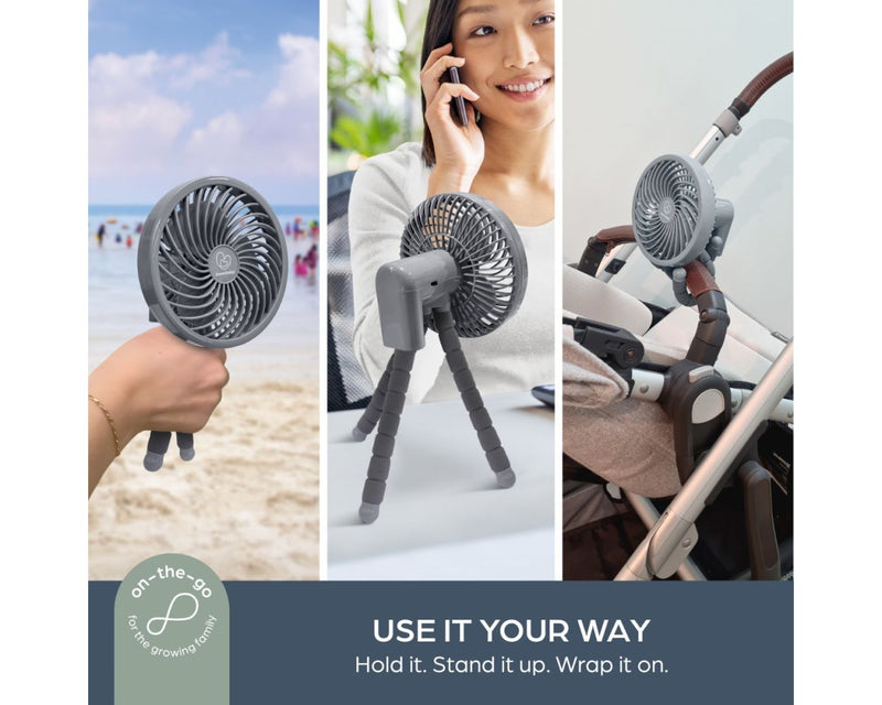 Stroller Smart Grip Deluxe Clip-On Fan - Grey