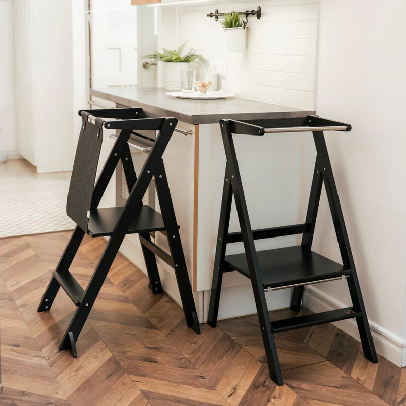 Ette Tete - Step & Fold - Foldable Helper Tower With Adjustable Height - Black - Swanky Boutique Malta 