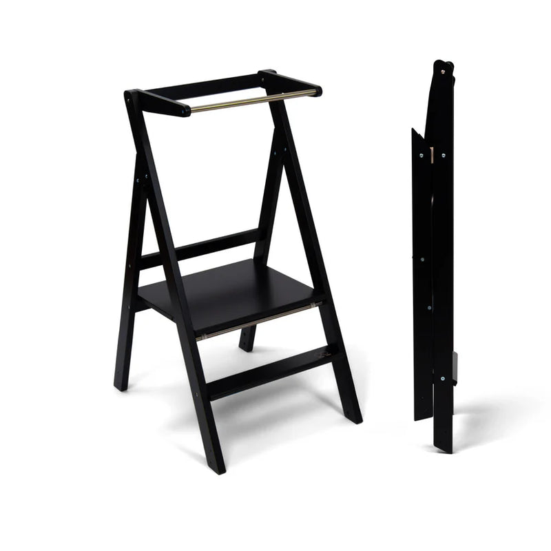 Ette Tete - Step & Fold - Foldable Helper Tower With Adjustable Height - Black - Swanky Boutique Malta 