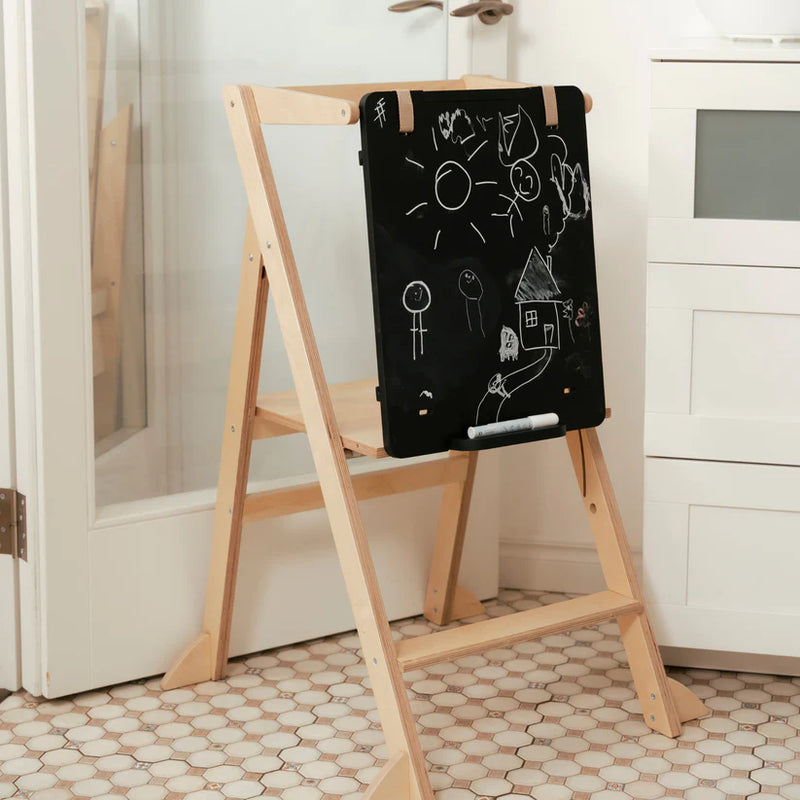 Ette Tete - Step & Fold - Foldable Helper Tower With Adjustable Height - White - Swanky Boutique Malta