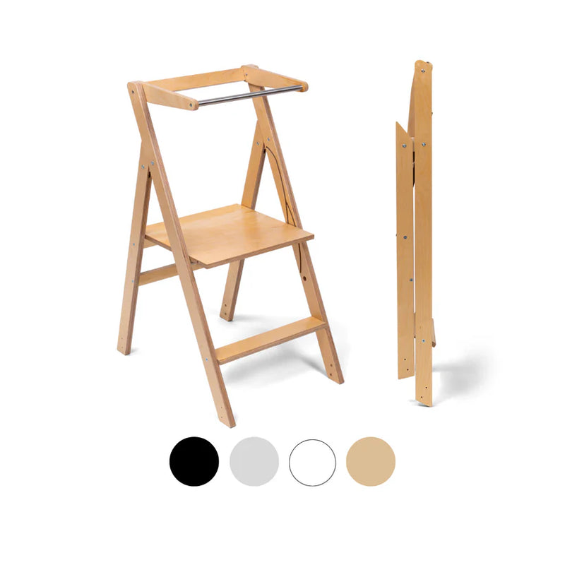 Ette Tete - Step & Fold - Foldable Helper Tower With Adjustable Height - White - Swanky Boutique Malta