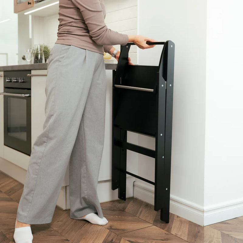 Ette Tete - Step & Fold - Foldable Helper Tower With Adjustable Height - Black - Swanky Boutique Malta 