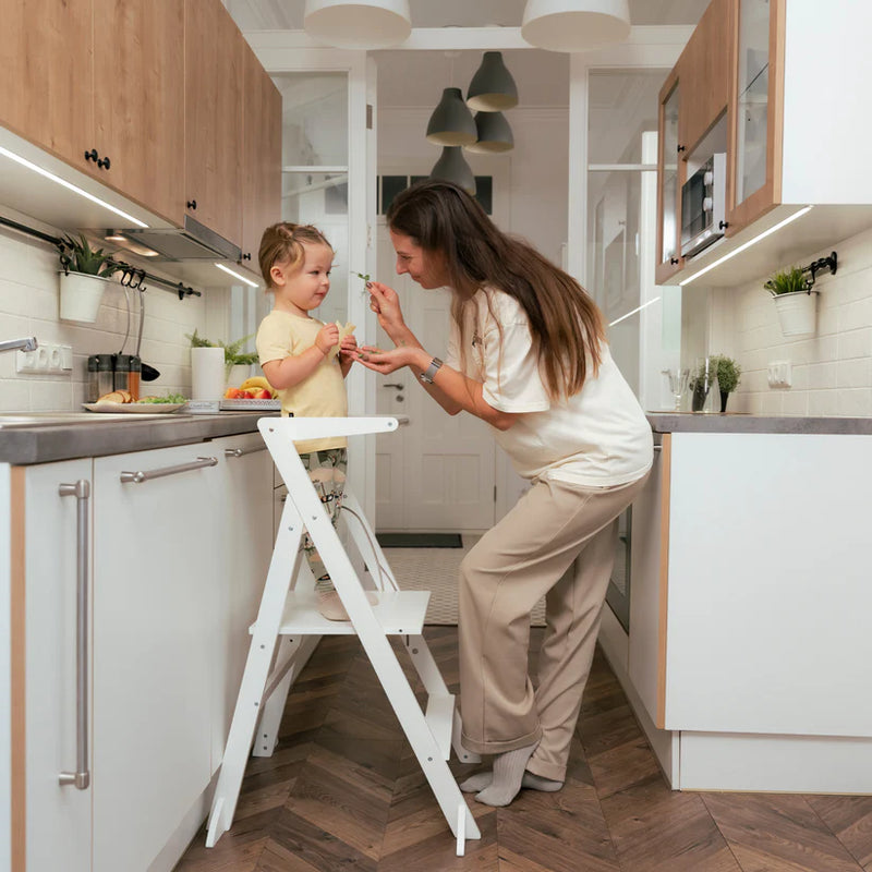 Ette Tete - Step & Fold - Foldable Helper Tower With Adjustable Height - Black - Swanky Boutique Malta 