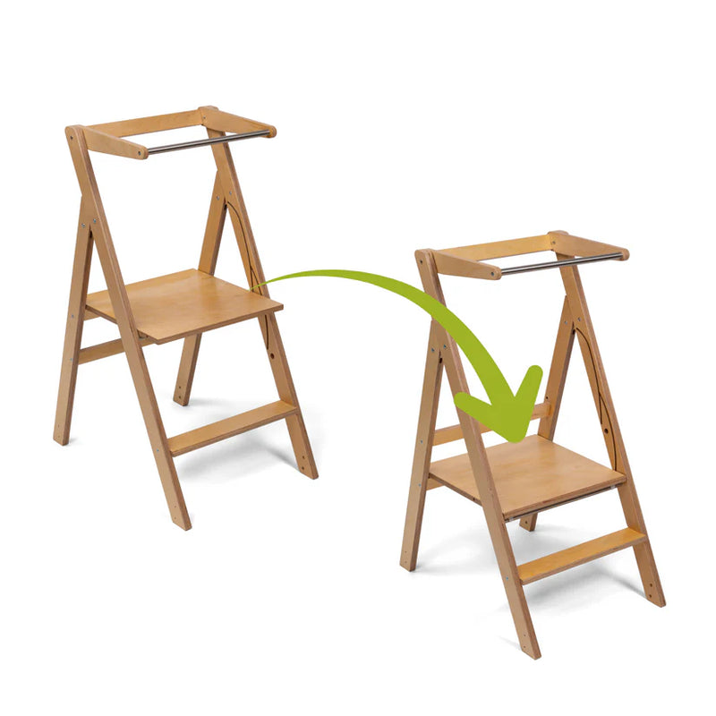 Ette Tete - Step & Fold - Foldable Helper Tower With Adjustable Height - Black - Swanky Boutique Malta 