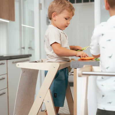 Ette Tete - Step & Fold - Foldable Helper Tower With Adjustable Height - Grey - Swanky Boutique Malta 