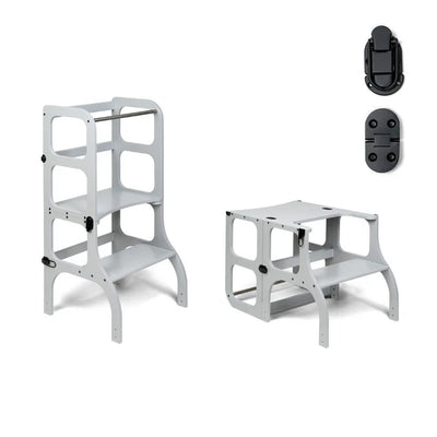 Ette Tete Helper Tower Step n Sit Grey with Black Clasps - Swanky Boutique