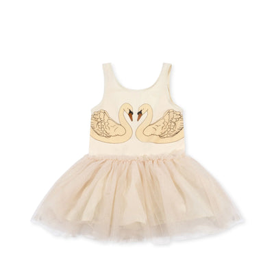 Konges Sloejd - fairy ballerina strap dress - buttercream glitter - Swanky Boutique 