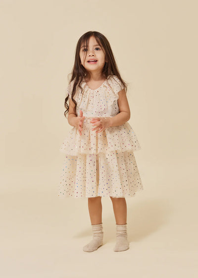 Konges Sloejd - Girls Party Dress Multi Stars - Swanky Boutique