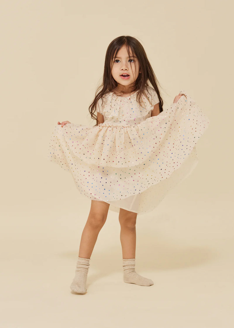 Konges Sloejd - Girls Party Dress Multi Stars - Swanky Boutique