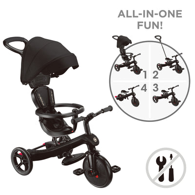 Globber EXPLORER TRIKE 4in1 Black - Swanky Boutique Malta