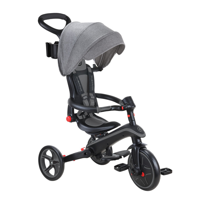 Globber Explorer Trike Foldable Black Grey - Swanky Boutique 