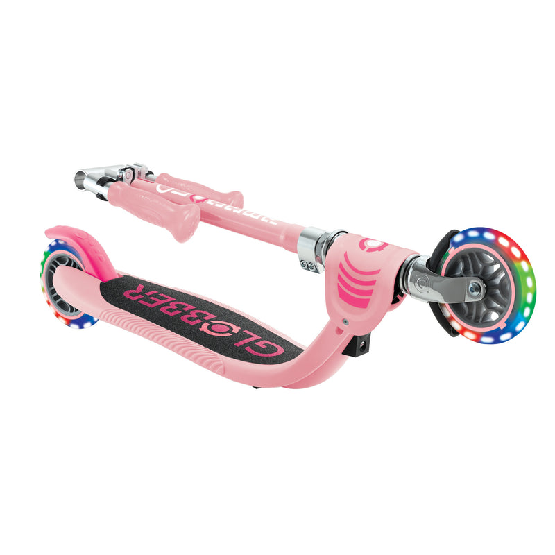Globber FLOW FOLDABLE JUNIOR LIGHTS Pastel Pink - Swanky Boutique Malta