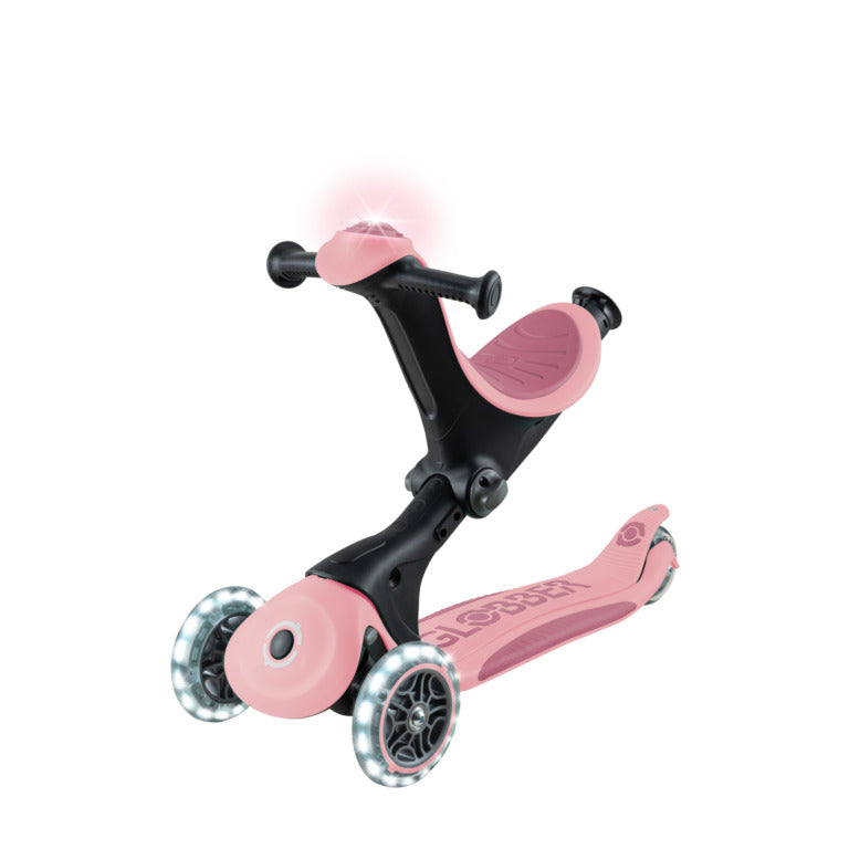 Globber GO•UP DELUXE LIGHTS 360° Pastel Pink - Swanky Boutique Malta