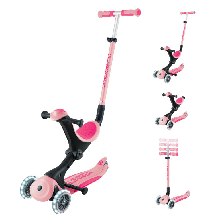 Globber GO•UP DELUXE LIGHTS Pastel Pink - Swanky Boutique Malta