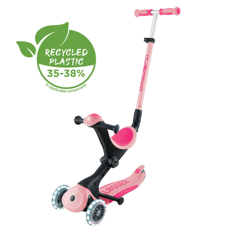 Globber GO•UP DELUXE LIGHTS Pastel Pink - Swanky Boutique Malta