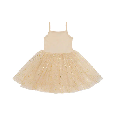 Bob & Blossom - Tutu Dress Cotton Gold Sparkle - Swanky Boutique