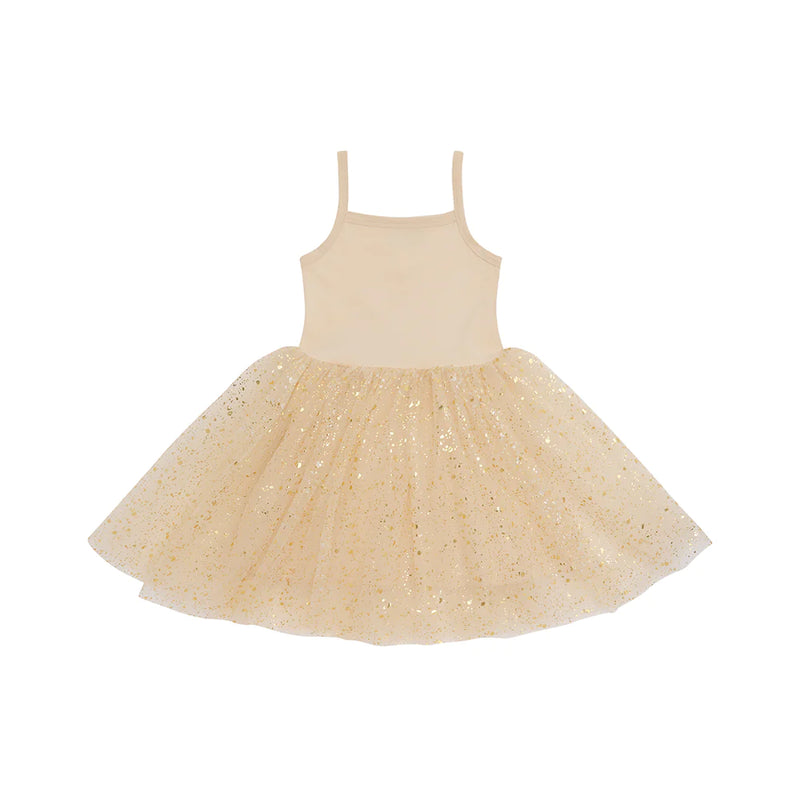 Bob & Blossom - Tutu Dress Cotton Gold Sparkle - Swanky Boutique
