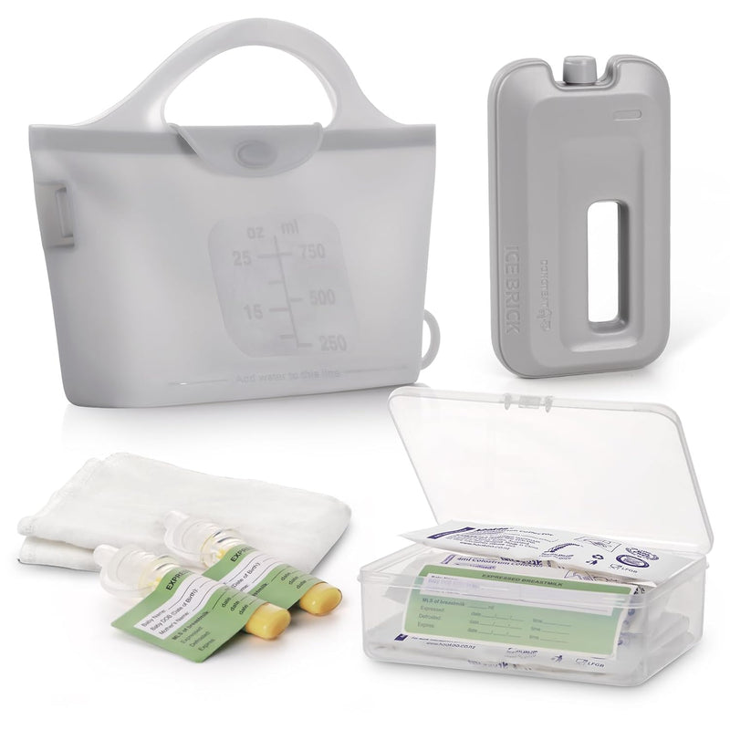 Haakaa - Colostrum Essentials Pack  Colostrum Collector 4ml (6pcs) Steriliser Bag 750ml  Ice Brick - Swanky Boutique Malta