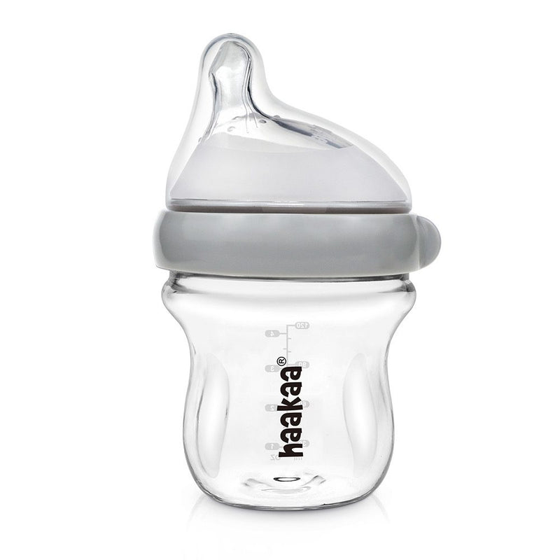 Haakaa Generation 3 Glass Baby Bottle 120ml - Grey