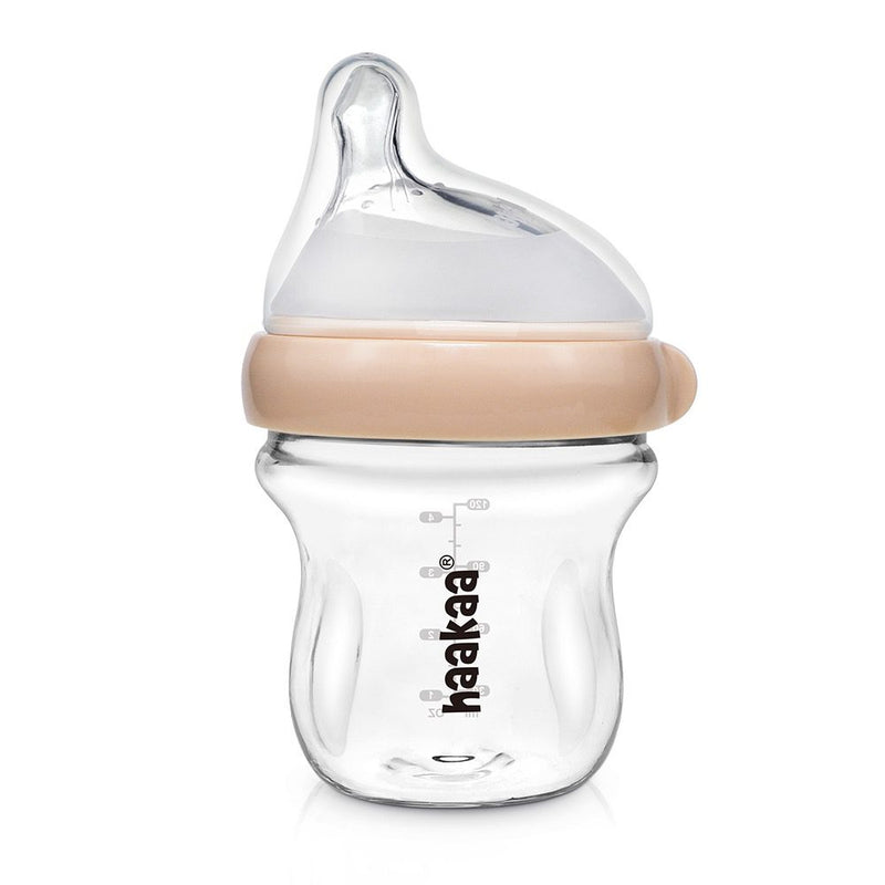 Haakaa Generation 3 Glass Baby Bottle 120ml - Peach