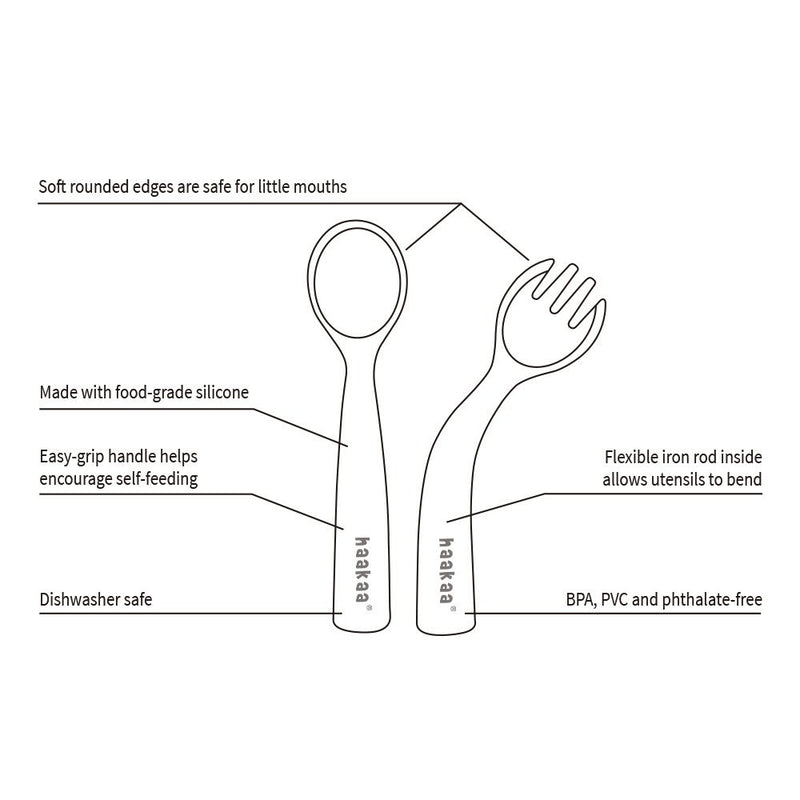 Silicone Mushroom Bowl & Bendy Cutlery Set - Toast