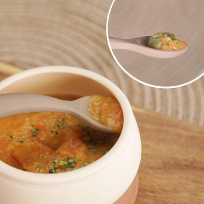 Silicone Mushroom Bowl & Bendy Cutlery Set - Toast