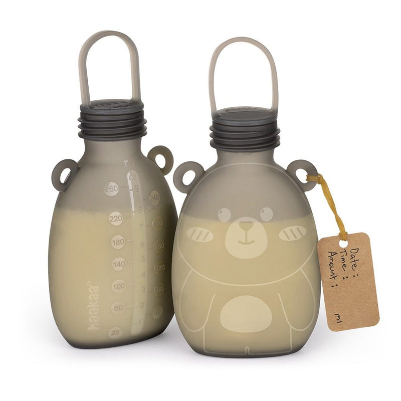 Haakaa Happii Bear Silicone Milk Storage Bags (260ml) (2-pack)