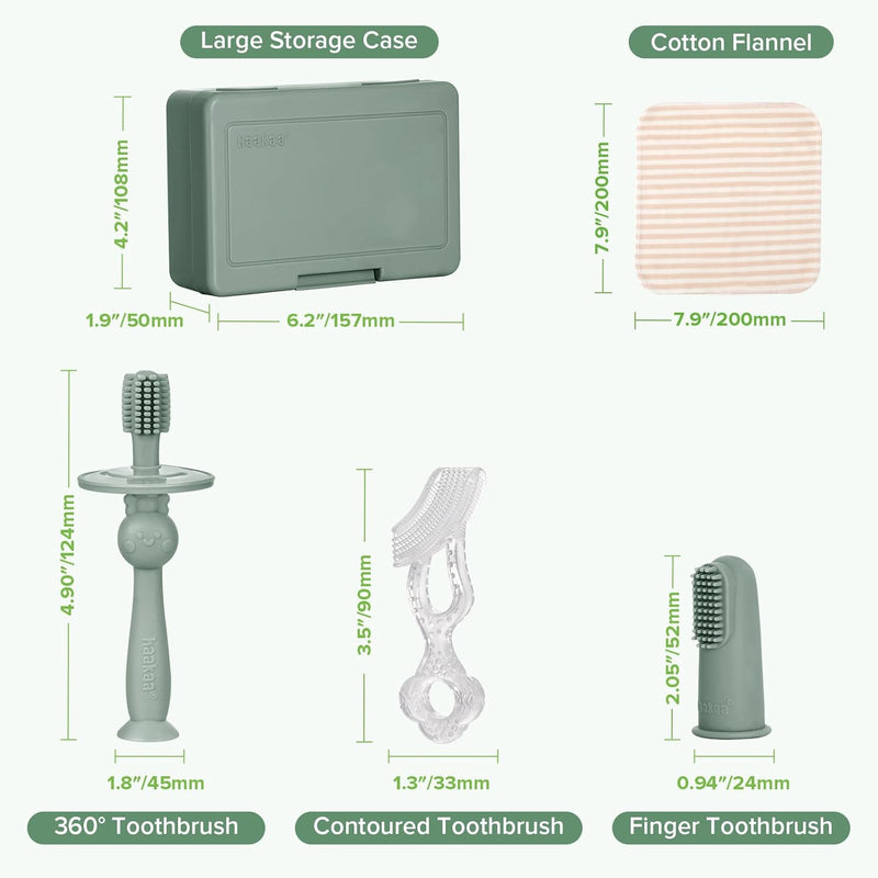 Oral Care Set, Infant - Pea Green
