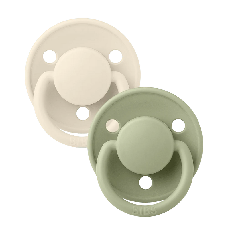 Pacifiers, De Lux 2-Pack - Ivory/ Sage (One Size: 0-3 Years)