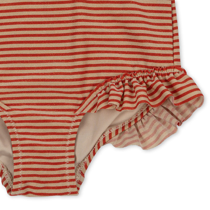 Konges Sloejd - jade ls swimsuit - glitter stripe - Swanky Boutique