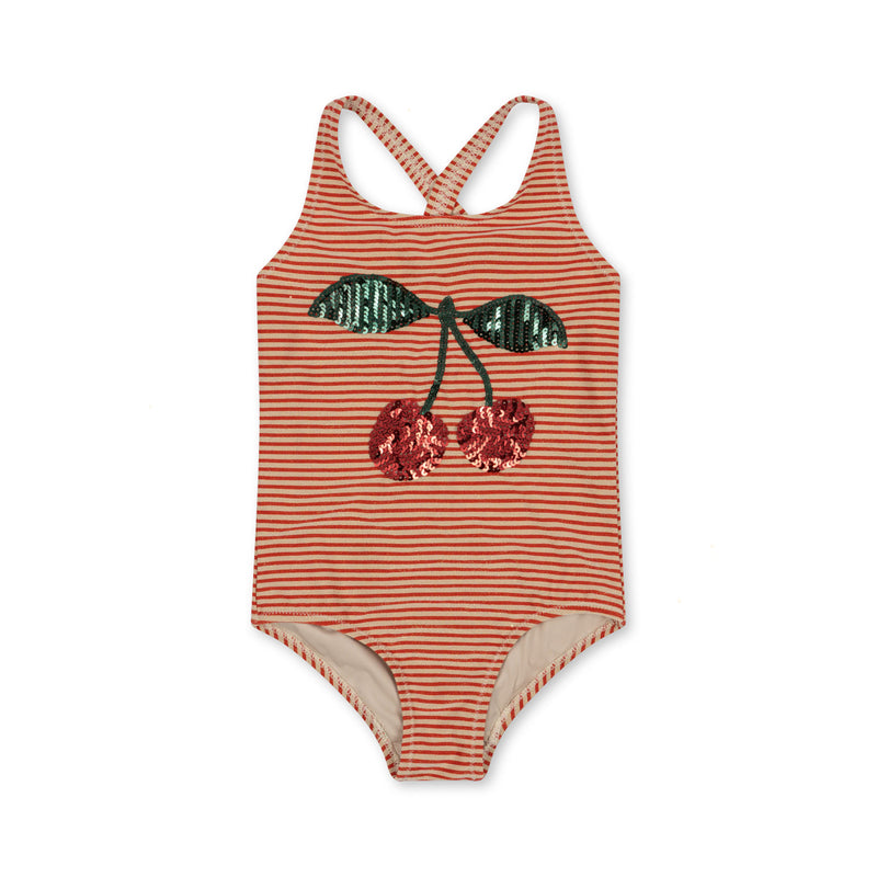 Konges Sloejd - jade swimsuit - glitter stripe - Swanky Boutique