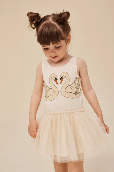 Konges Sloejd - fairy ballerina strap dress - buttercream glitter - Swanky Boutique