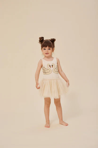 Konges Sloejd - fairy ballerina strap dress - buttercream glitter - Swanky Boutique